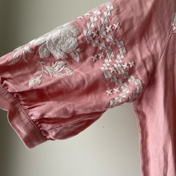 Sundance Amina Beauty Dress Floral Aztec Embroidered Linen Dress - Picture 7 of 16